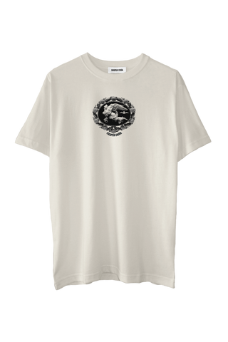 Supima Cotton Jersey T-Shirt With Cameo Graphic in Ivory - Unisex